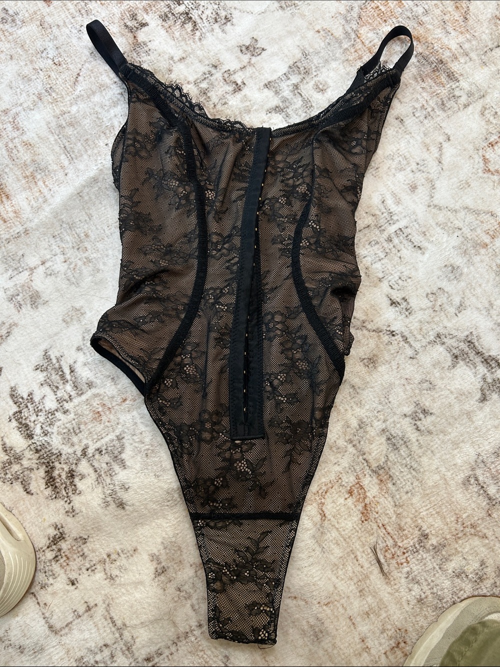 Black Lace Sheer Bodysuit - Women's Intimates
